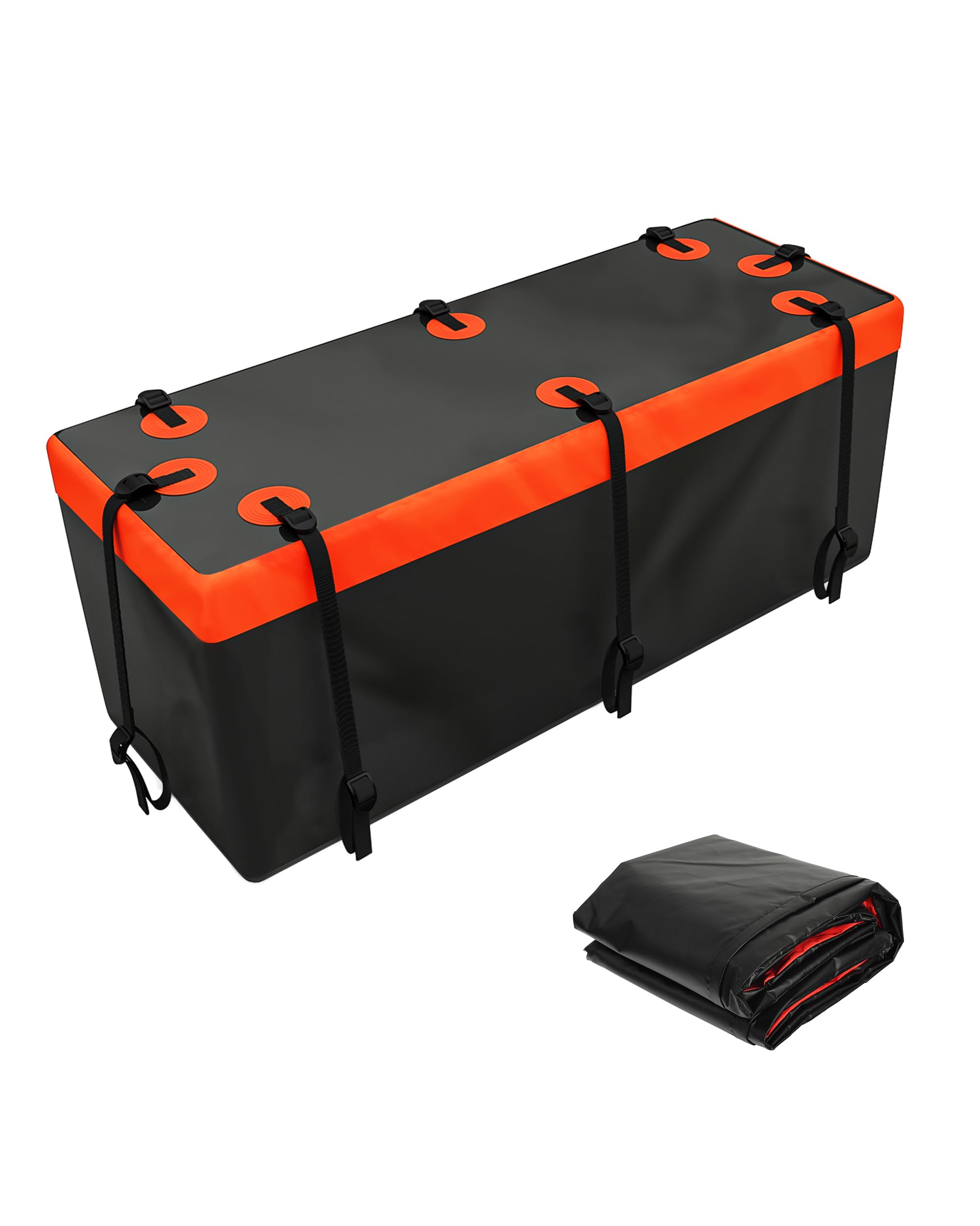 Softshell-Gepäckträger Heckbox für Anhängerkupplung,Fahrzeugträger Hecktasche 15 Kubikfuß, wasserdicht, 147 x 48 x 61 cm