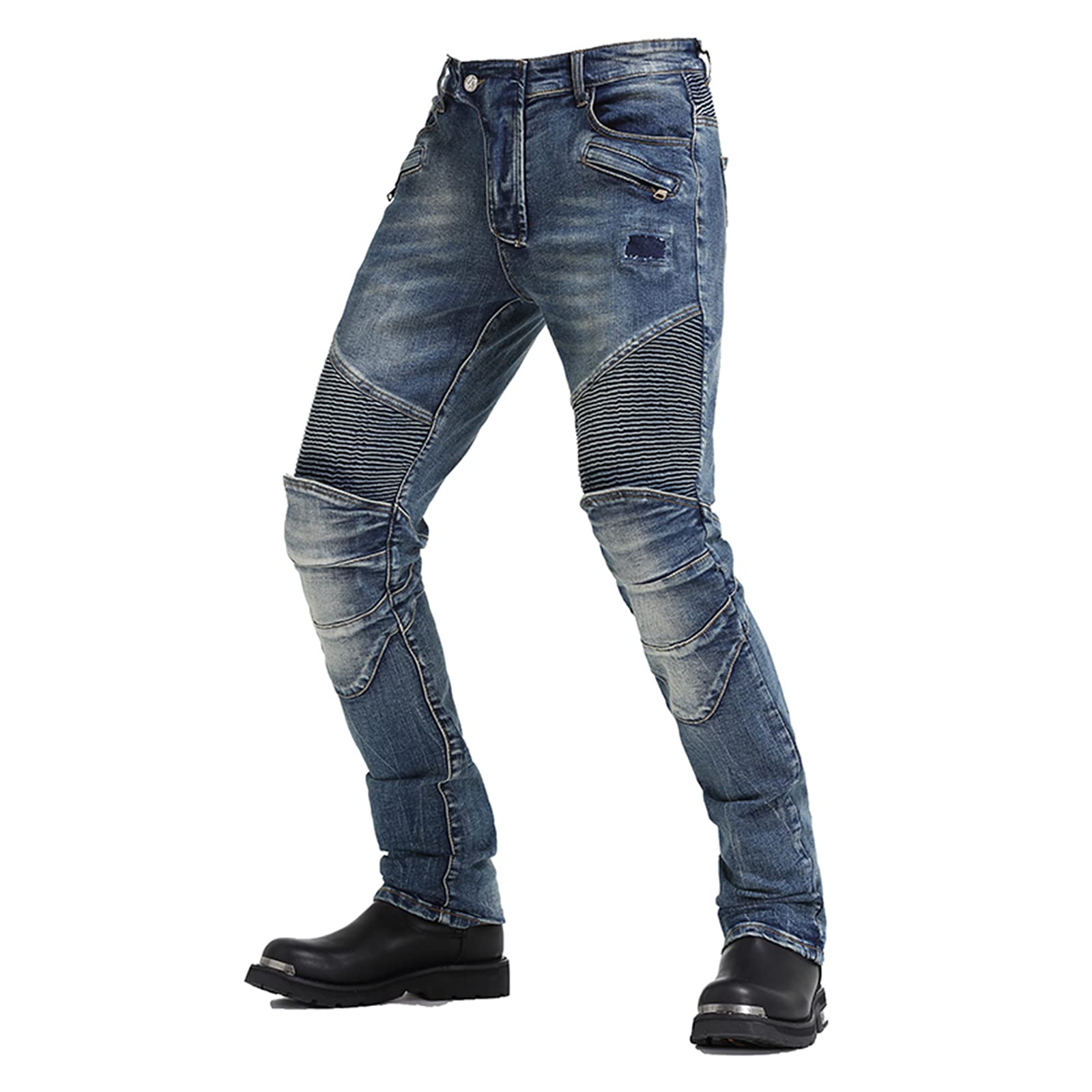 Zhhz Motorcycle Jeans Kevlar Protective Motorbike Trousers