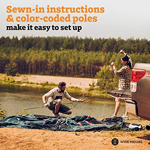 Wise Moose Truck Bed Tent - Fits 6.2-6.5 Ft Truck Tents For Camping, Waterproof & Windproof Pickup Truck Tent 6.5 Foot Bed, Sturdy Truck Bed Camper Shell With Carry Bag #TOP4