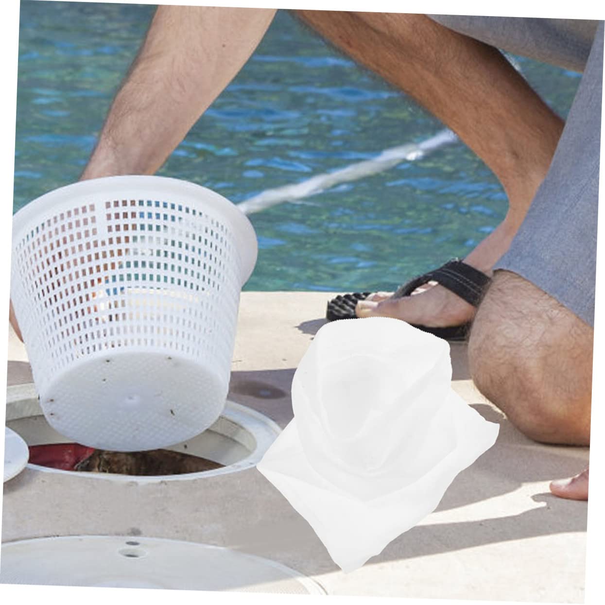 HEMOTON 3 Series Bolsa De Medias De Coladores Limpieza Cesta del Filtro del Skimmer De La Piscina Calcetines Skimmer Calcetines De Piscina para Cesta Skimmer 20 Piezas*3