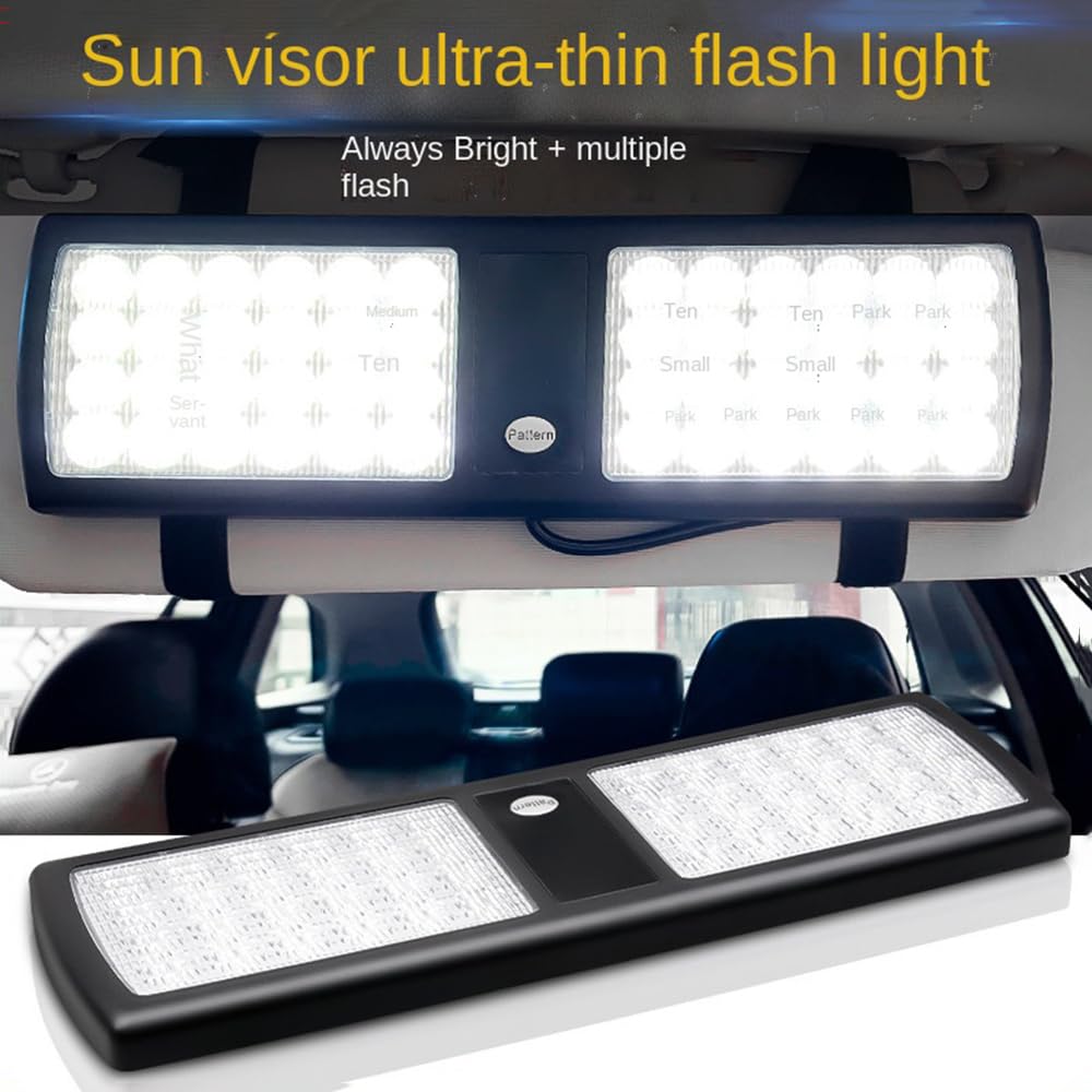 ZONTO 18Modes Ultrathin Car White LED Parabrezza Emergenza Avvertimento di Pericolo Lampada Lampeggiante Luci Stroboscopiche della Polizia Pannello Parasole