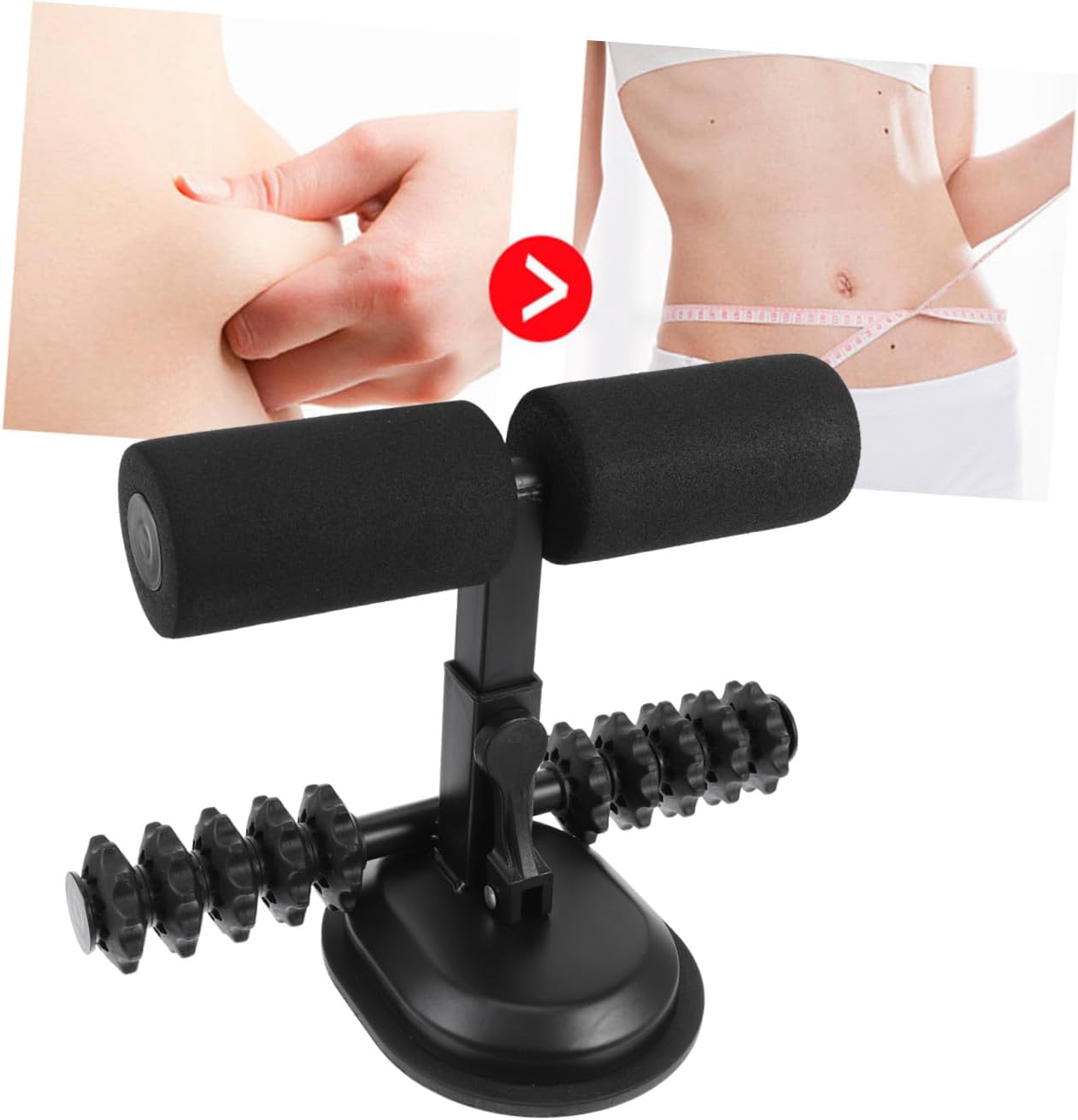 Compact Sit-up Bar for Floor Ab Exercise Equipment Abdominal Curl Assist Home Fitness Gear Sit-up Aid Machine Sturdy Suction Cups