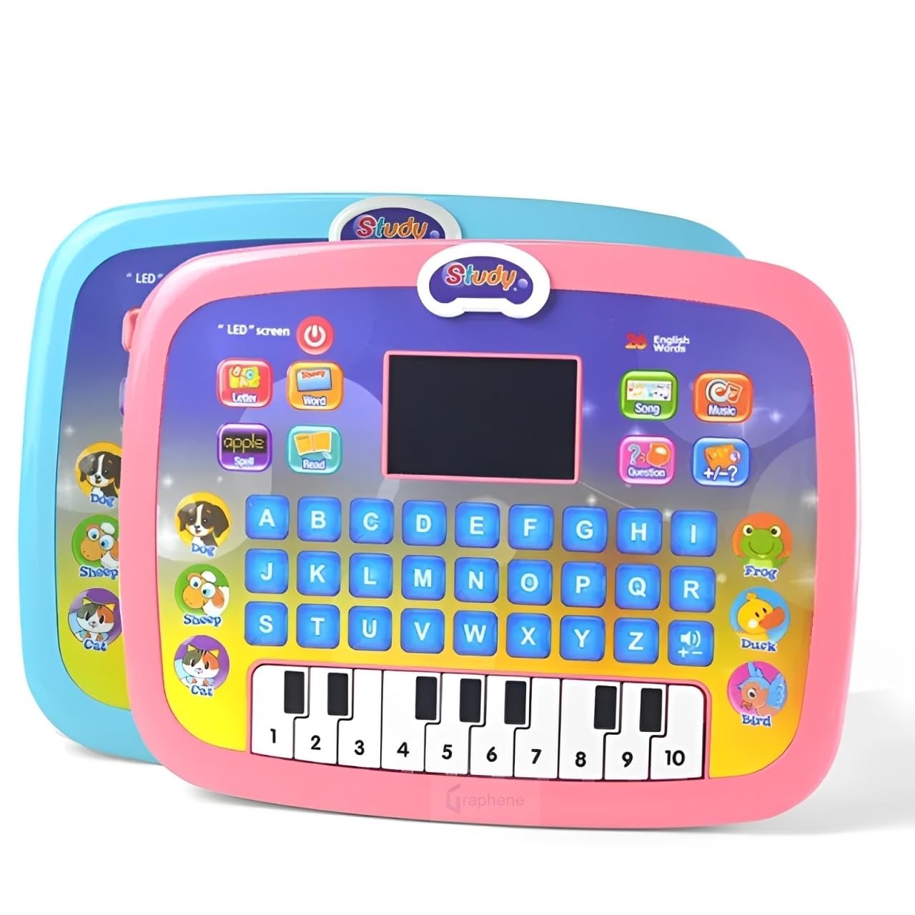 Cartburg Educational Laptop Computer Toy for Kids Above 3 Years - 20 Fun Activity Learning Machine, Now Learn Letter, Words, Games, Mathematics, Music, Logic, Memory Tool (Laptop with Piano Colourful)
