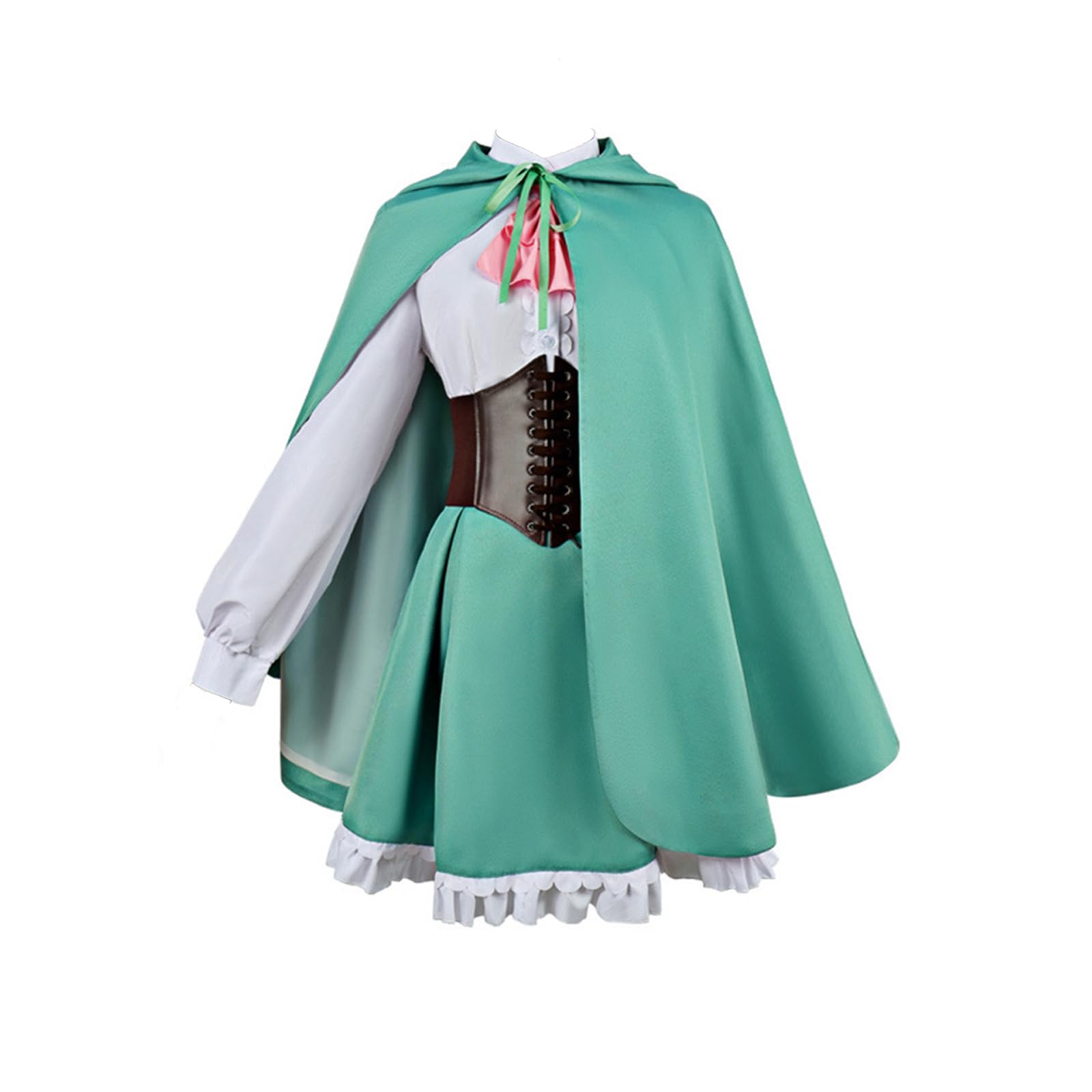 LTAKK Rem and Ram Cosplay Costume Re:Zero Rem Outfit Maid Dress with Cape and Corset for Halloween Cosplay Green M