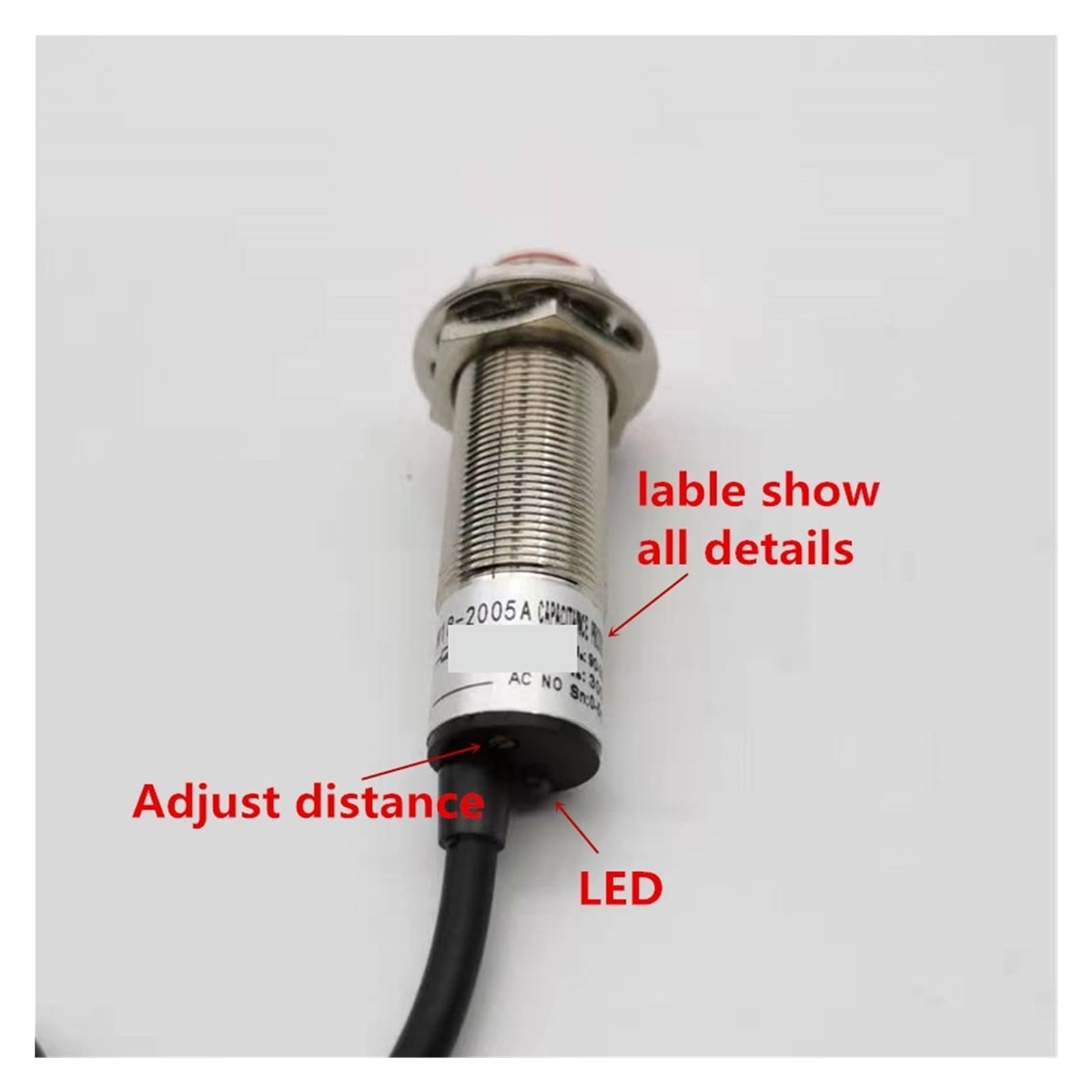 U3IPKZ58 Capacitive Proximity Sensor 220V AC CM18 CM18-5-ACA/ACB 5mm Detection Distance red Head 220V Proximity Switch(AC NO)