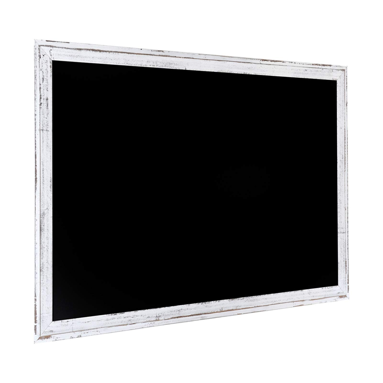 Chalkboard 60x90cm, Wall Hanging Chalk Board, White Wooden Frame Blackboard for Home, School, Kitchen, Office