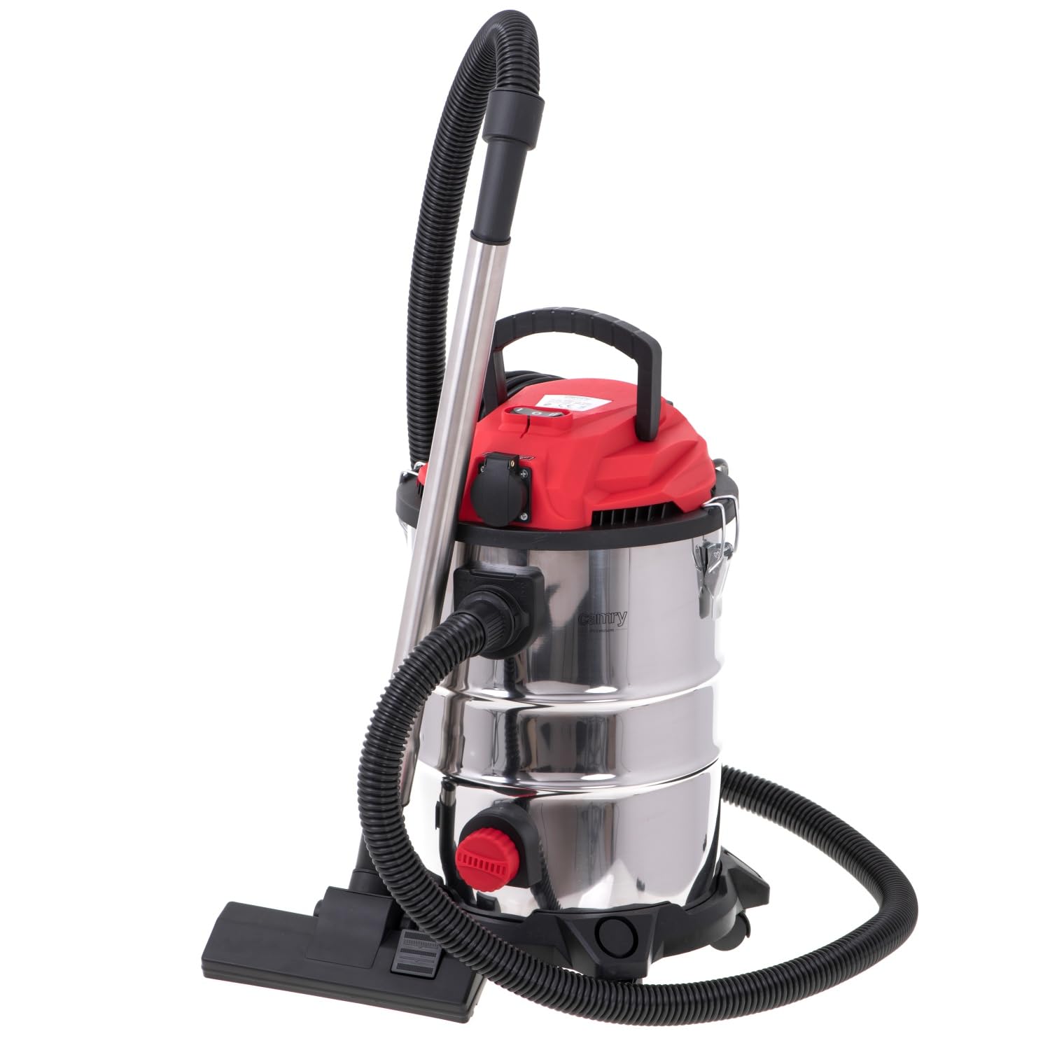 Camry CR 7045 Aspirador Industrial Profesional con Toma de Corriente, Aspiradora Seco y Húmedo, Función Soplado, Aspira Cenizas, 25 Litros, 4 Filtros, 3400W, Gris/Negro