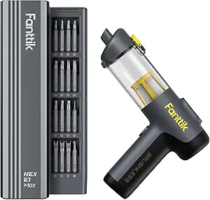 Fanttik E1 Max 3.7V Mini Electric Screwdriver and Fanttik Slim V9 Mix Car Vacuum, 4 in 1 Handheld Air Duster and Vacuum, 12000PA High Power