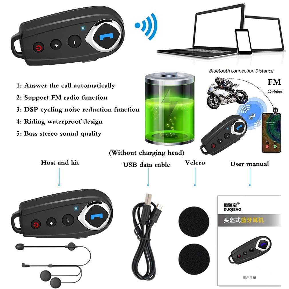 ILM Bluetooth Motorcycle Helmet Modular Flip Up Full Face Dual Visor Mp3 Intercom FM Radio DOT Model 902BT(Matte Black, Large