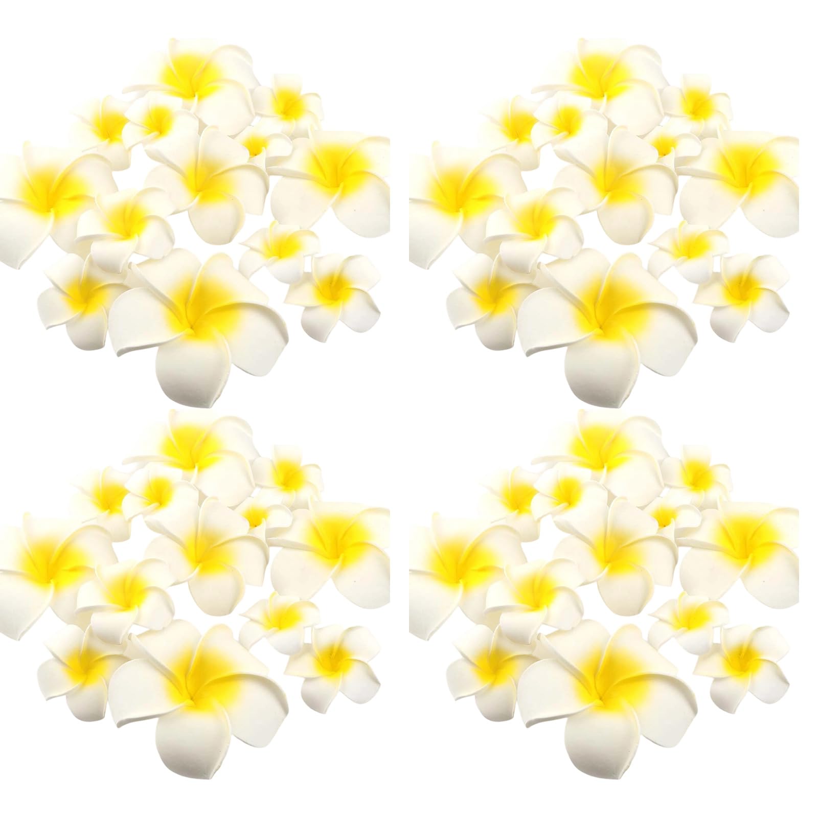Ljmyy 50Pcs Artificial Plumerias Flowers With Clip For Hawaiian Beach Wedding Decorations Tropicals Party Supplies