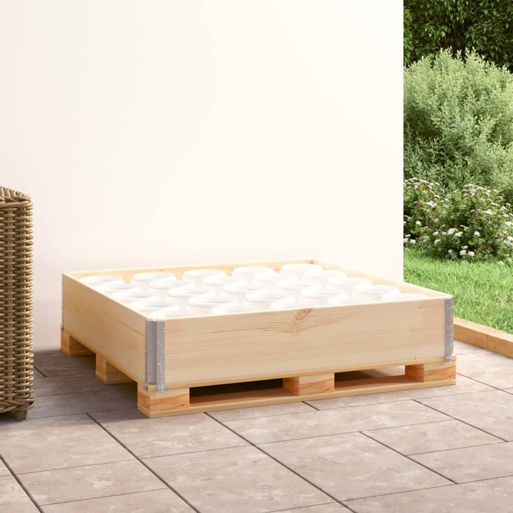 vidaXL Caja de Palés Jardinera Muebles Plegable Almacenar Artículos Almacenamiento Jardín Terraza Exterior 100x100 cm Madera Maciza de Pino