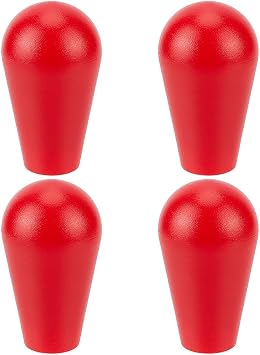 MAYJOYDIY 4Pcs Red Oval Joystick Head Arcade Joystick Replacement 5.23cm/21.2 inch ABS Plastic Rocking Bar Joystick Handles for Gaming Controllers and Arcade Machines