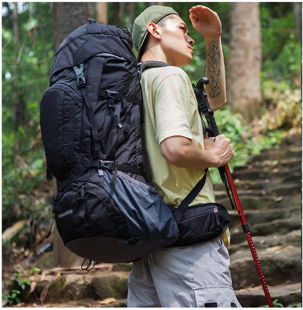 80L Outdoor Bag Large Capacity Sports Backpack Outer Frame Backpack Mountaineering Backpack(C)