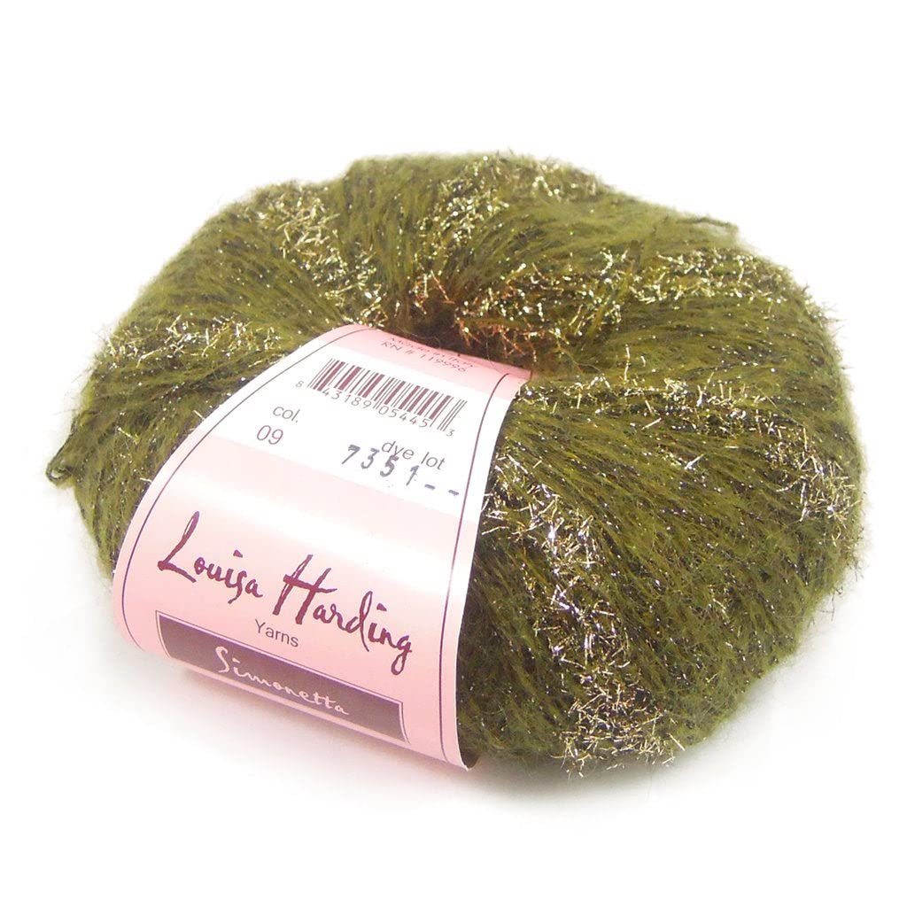 Louisa HardingSimonetta Kid Mohair Blend Sparkle Yarn Color 09 Olea