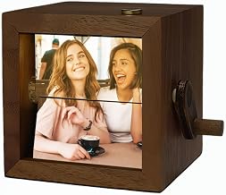 Hand Crank Photo Album Custom Light Flipbook Frame Add Your Photos and Words Perfect Personalized Gift for Wedding Birthday or Family Decoration