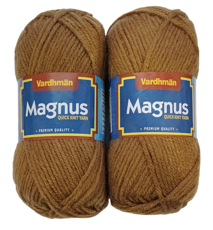Vardhman Magnus Wool, 500 gm Thick Yarn (1 Ball /100 Gram Each) Best Used with Knitting Needles, Crochet Needles Wool Yarn for Knitting Dyed Shade no-24