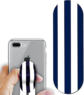Regor Tabletop Finger Grip & Mobile Holder Mobile Stand Phone Holder for Hand & Mobile Back Holder Grip Great for Selfie & Works as iPhone Stand & Android Phone Stand - Navy Blue Stripes-picture-31