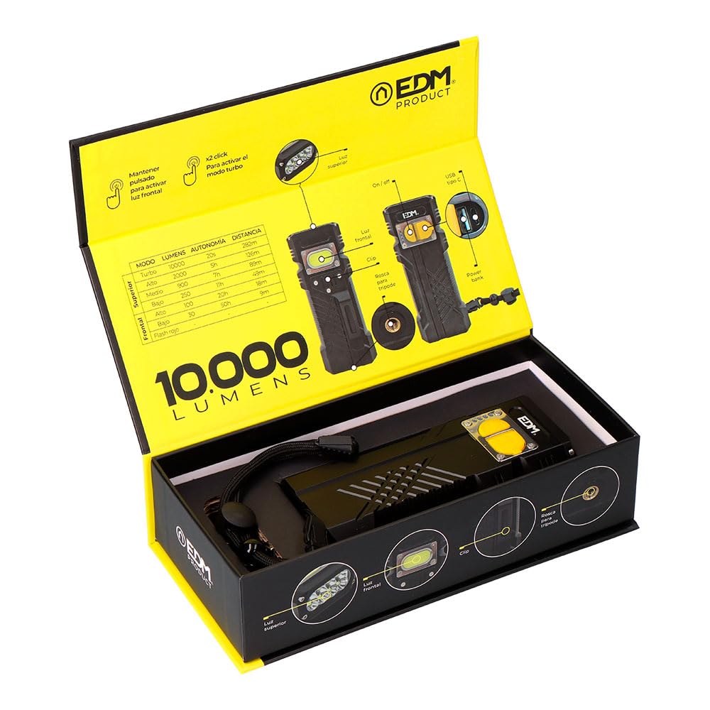 Torcia LED a lungo raggio 10000 lm