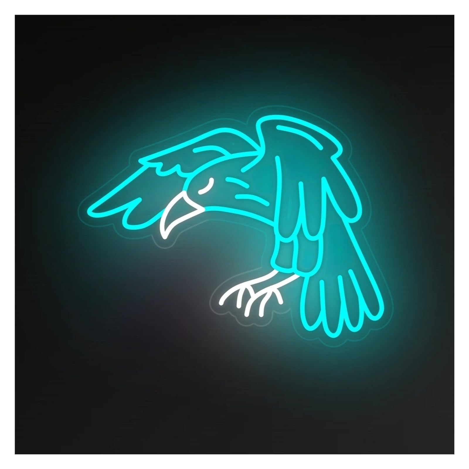 Xenite Ice Blue Hanging Art Neon Signs Eagle Animal Led Light Neon Sign, Suitable For Bird Shop, Home Wall Decor 51Cm