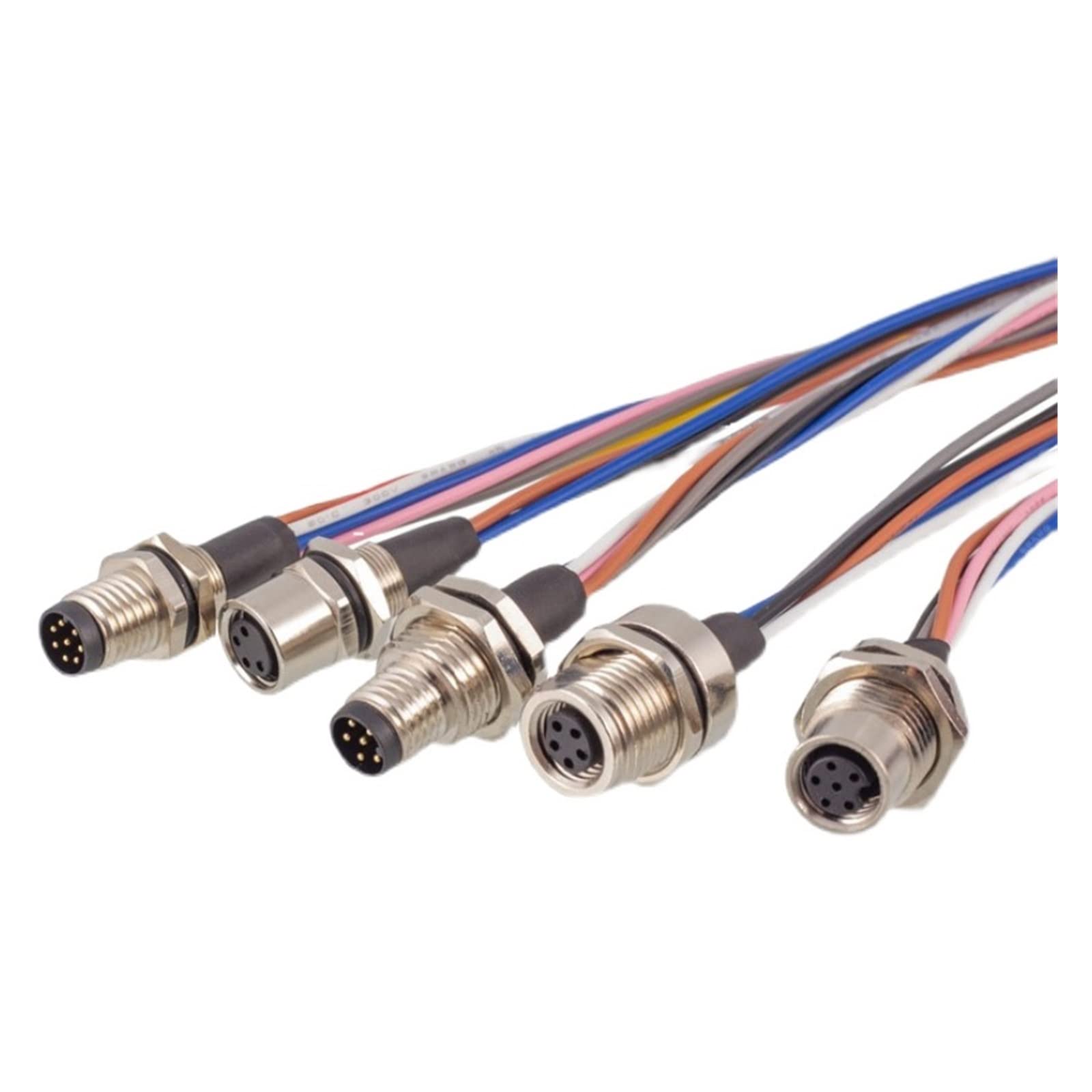 Cable de extensión impermeable de 20 mm 3 clavijas 4 clavijas 5 clavijas 6 clavijas 8 clavijas soldadura macho y hembra sensor soldadura conector de cable M8 ( Color : 5pin female socket , Size : Frou