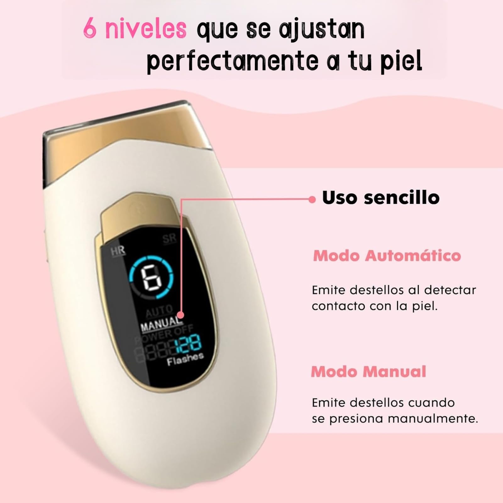 Depiladora láser 2 en 1 con tecnología avanzada de luz pulsada para mujer y hombre, depilación duradera en cara, cuerpo y zona bikini, depiladora luz pulsada de uso doméstico (Color beige)
