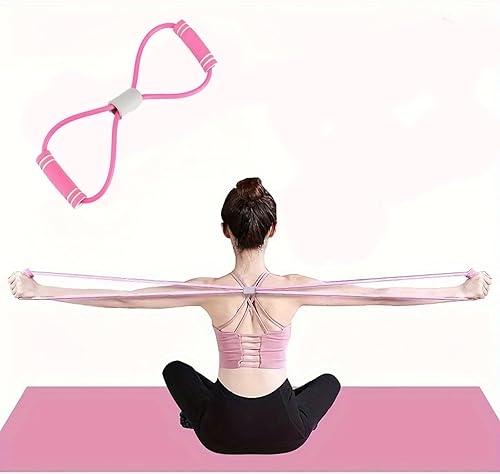 Miniatura 6 de 2 bandas de resistencia de pedal con mango, pedal de 6 tubos y banda de resistencia de figura 8, para gimnasio en casa, entrenamiento de fuerza,