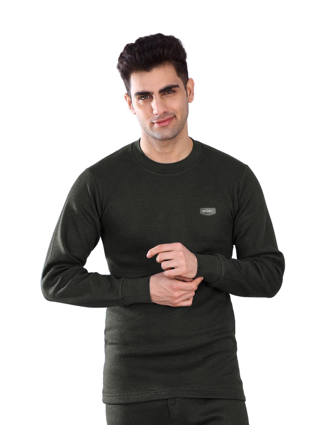 Hotcots Men's Round Neck Thermal Vest | Full Sleeve Winter Innerwear | Soft & Warm Cotton Fabric