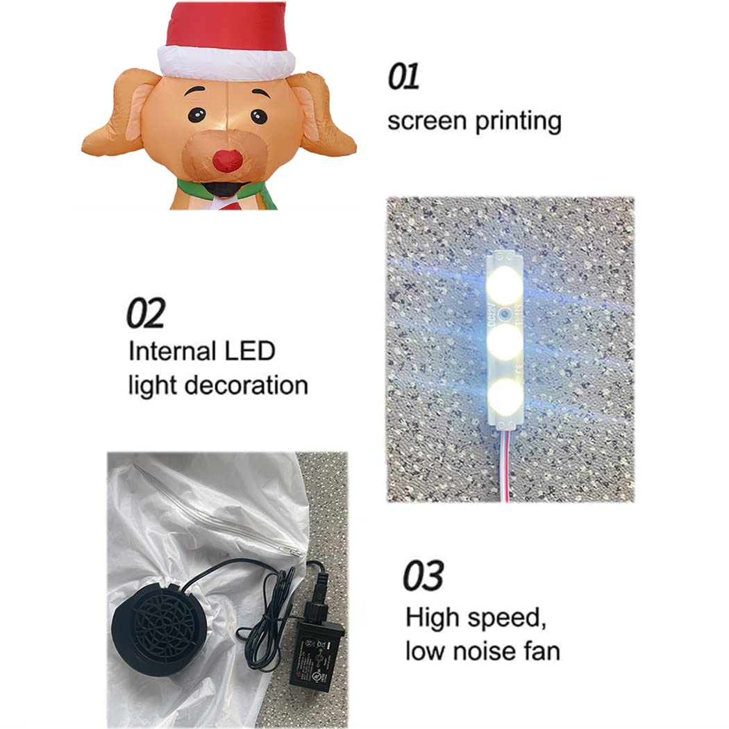 LANGWEI 5.2 Decorazioni Natalizie Illuminate A Piedi Pacchetto di Calze Natalizie per Cuccioli Gonfiabili con Luci A LED per Le Vacanze Giardino Domestico Famiglia Decorazione Esterna