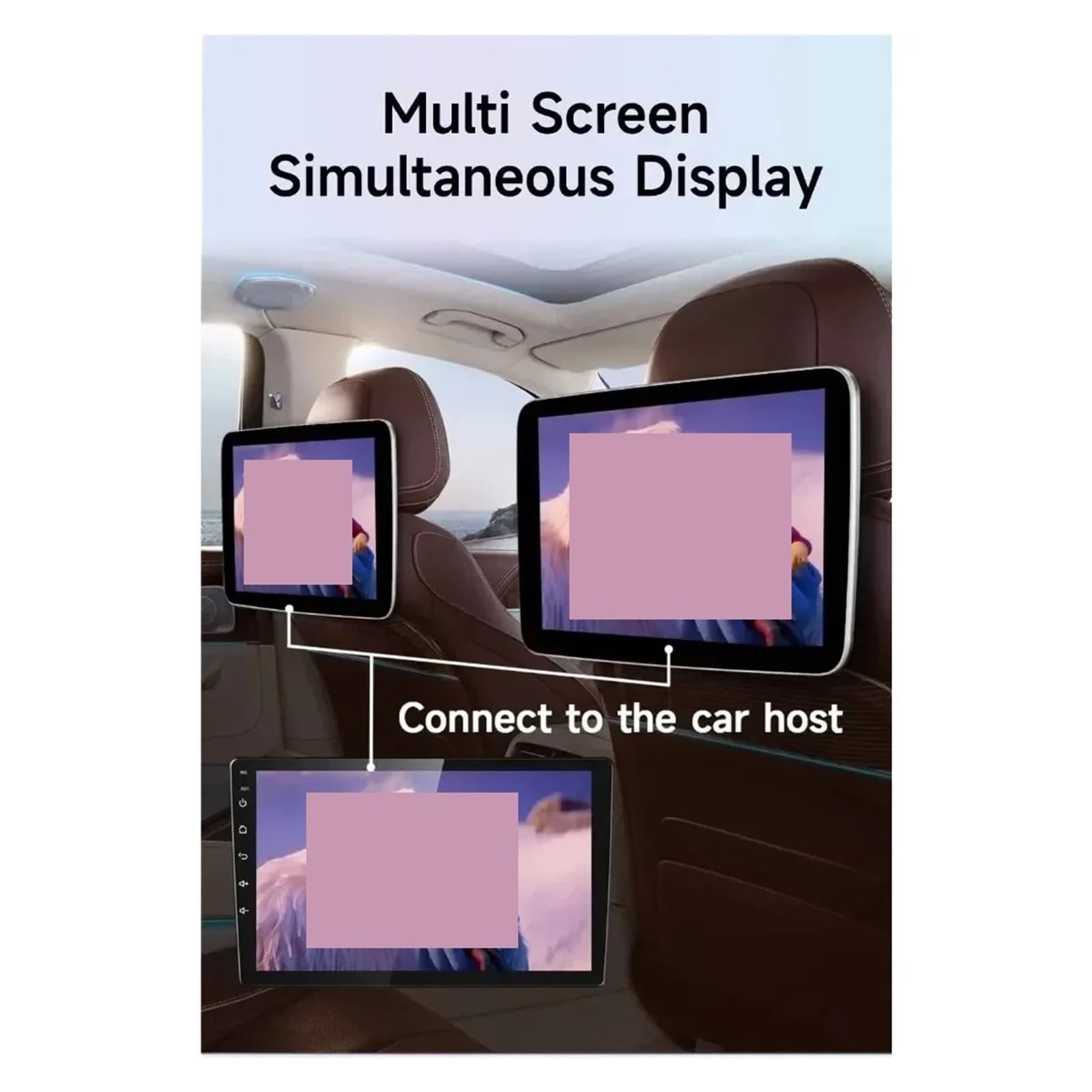 Monitor For Reposacabezas De Coche con Pantalla Táctil Digital 10,1 Pulgadas, Reproductor MP5, FM, HD, USB, Multimedia FáCil Instalación para Viajes(10.1 Inch MP5-101 2P)