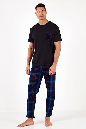 Buratti Ekoseli Pamuklu Regular Fit Kısa Kollu Pijama Takımı Erkek PİJAMA TAKIMI 6572002