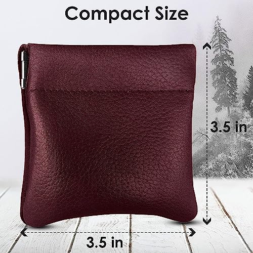 Image of Nabob Leather Genuine Leather Squeeze Coin Purse, Coin Pouch Made IN U.S.A. Change Holder For Men /Woman Size 3.5 X 3.5