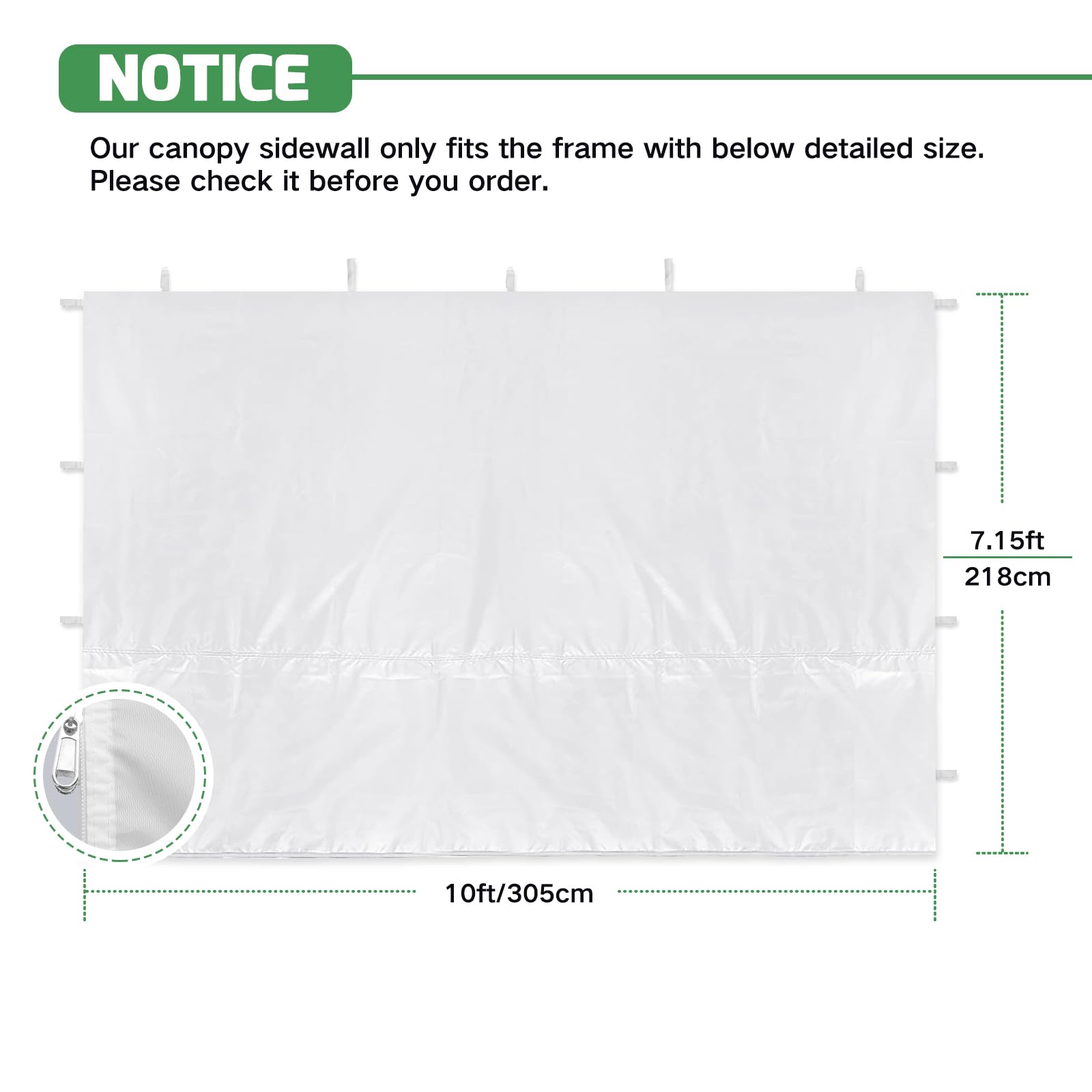 Acepic 3 PCS Gazebo Side Panels 3m x 3m, Gazebo Sides Panels Only with 210D Oxford Fabric, Windproof and Rainproof - Image 2