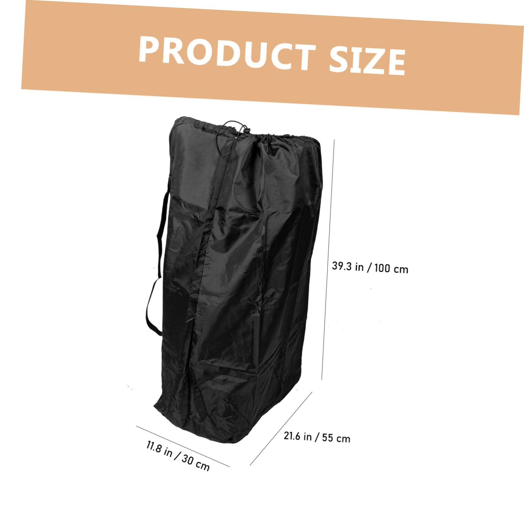 Abaodam Borsa per Passeggino da Viaggio Aereo Doppie Tracolle | Nylon Nero, Chiusura a Coulisse Bloccabile, Cuciture Rinforzate per Trasporto Comodo