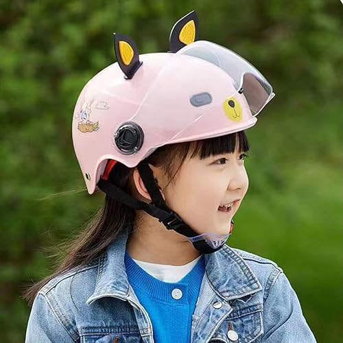 Miniatura 7 de Casco de motocicleta retro para niños, casco de cara abierta para niños de 34 ciclomotor, casco de moda vintage para niños de 2 a 14 años de edad,