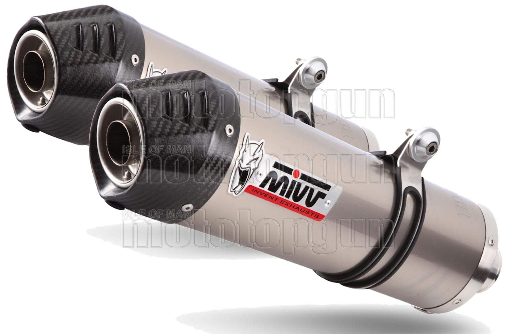 Mivv Auspuff Kein Kat Oval Titan Carbon Cap Kompatibel mit Aprilia RSV 1000 2004-2008