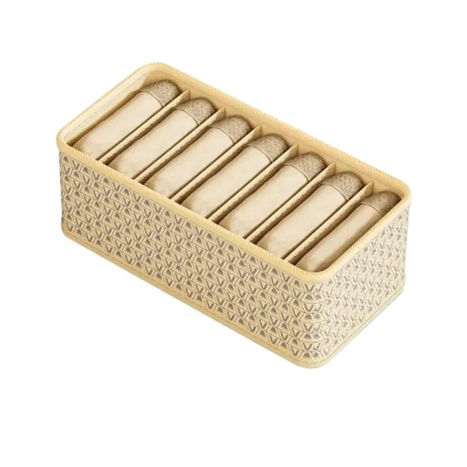 Pudełko do przechowywania bielizny, Pudełko do przechowywania odzieży Szafka na ubrania Składany organizer Skarpety Spodnie(7 grids beige)