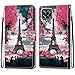 TOUCASA for Galaxy M32 4G / F22 Case, Creative Painted Wallet Case PU Leather Flip Magnetic Colourful Kickstand Card Slots Folio Protection Case for Samsung Galaxy M32 4G / F22 (Eiffel Tower)