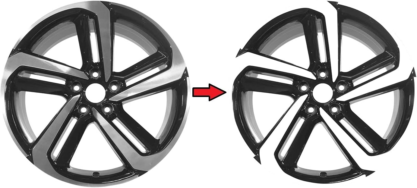 SlickMod Chrome Delete White Vinyl Overlay for 2018-2021 Honda Accord Sedan 19 Sport Wheel Rims (5. Gloss White)