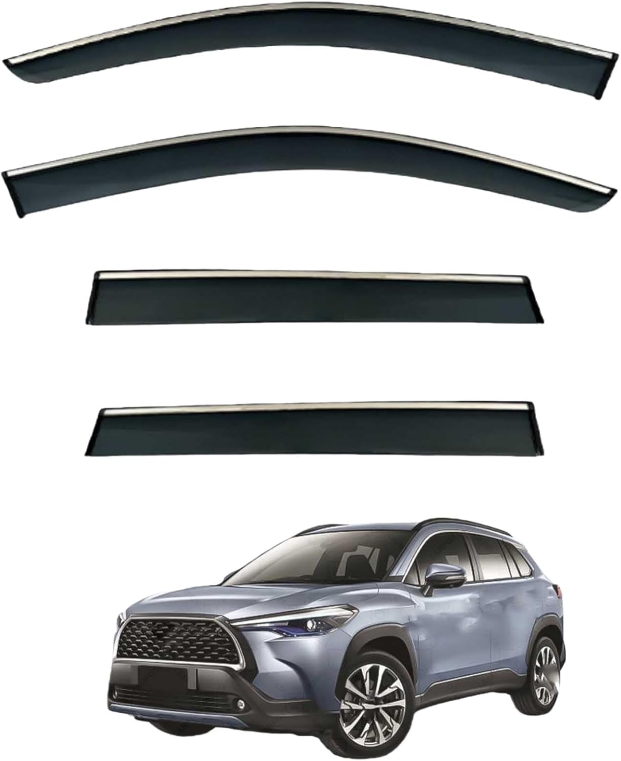 nwsplmy Wind Deflectors for Corolla Cross MK1-XG10 2021-2024, Rain Guards Window Visors, 4-Piece, Protects Against Fading & Cracks
