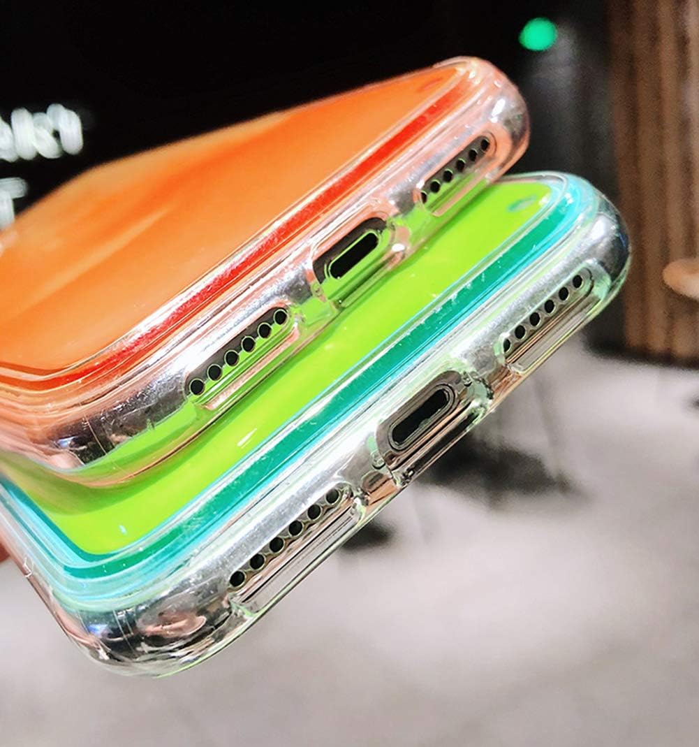 SGVAHY iPhone 11 Case Soft TPU Fluorescent iPhone 11 Cases Covers iPhone Case Glows Liquid Drop Resistant Phone Case Shockproof Cover Hard Protective Case for Womens Mens Boys Girls Neon Green