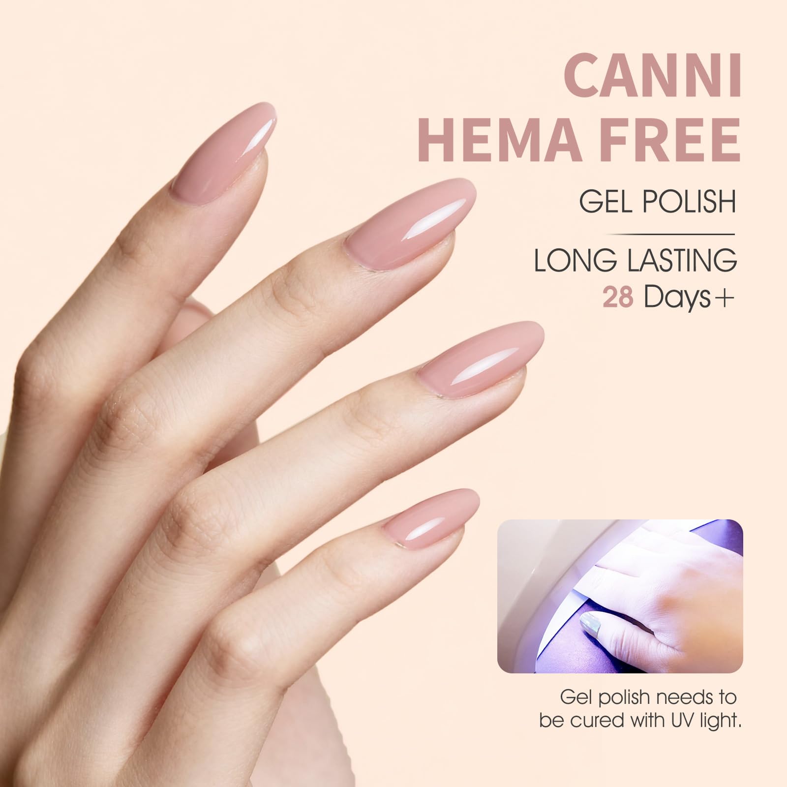 CANNI 6 Colors 9 ML Hema-Free Dark Red Gel Polish Set, Deep Cherry Red Burgundy Gel Nail Polish Blood Wine Red Color Kit, Soak Off LED Nail Gel Manicure Kit DIY at Home Salon Gifts: 2355-Soft Nude Neutral