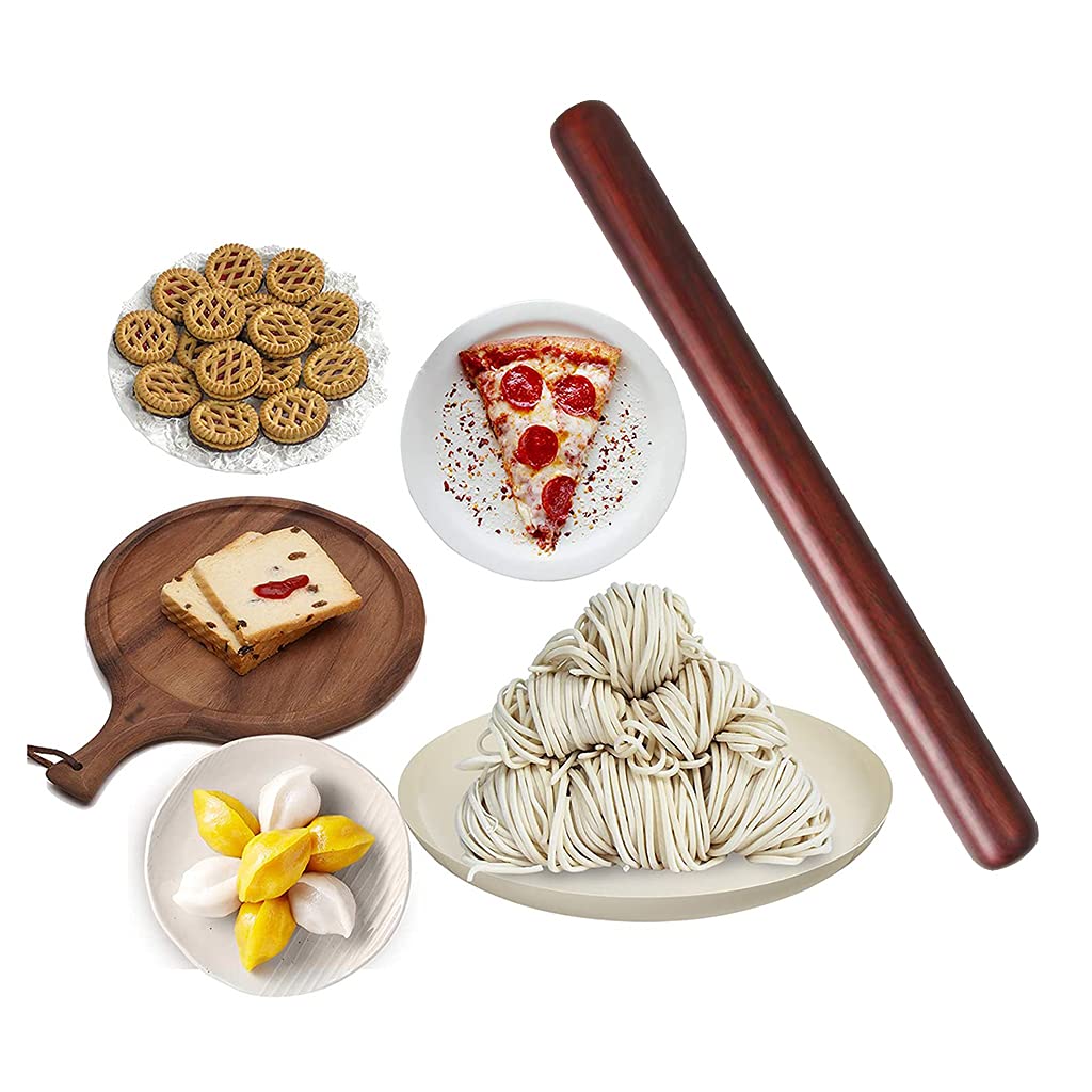 ds. distinctive style Mattarello con 4 anelli di spessore regolabili, rullo in legno per impasto, pasta, biscotti, torte, fondente, pizza e crosta di torta