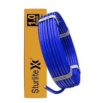 Sturlite Home Guard FR-LF 45 Meter Wire, (1 Sq.mm) PVC Insulated Pure Copper Wire| Multi-Strand, Fire Retardant and Anti Rodent Single Coil Flexible Cable for Domestic & Industrial Connections (Blue)