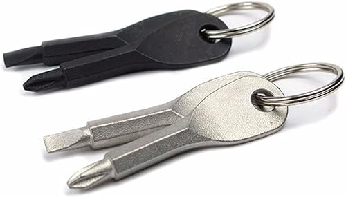 Miniatura 4 de Juego de 2 (4 unidades) Destornillador portátil multifunción llavero mini forma de llave kits de viaje EDC al aire libre destornillador herramienta