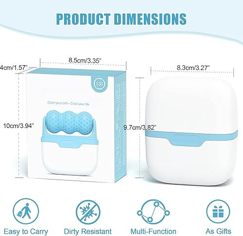 Miniatura 7 de Rodillo de hielo para cara y ojos, masajeador facial de cabeza de duelo para aliviar la hinchazón ocular, migraña, dolor, lesiones menores,