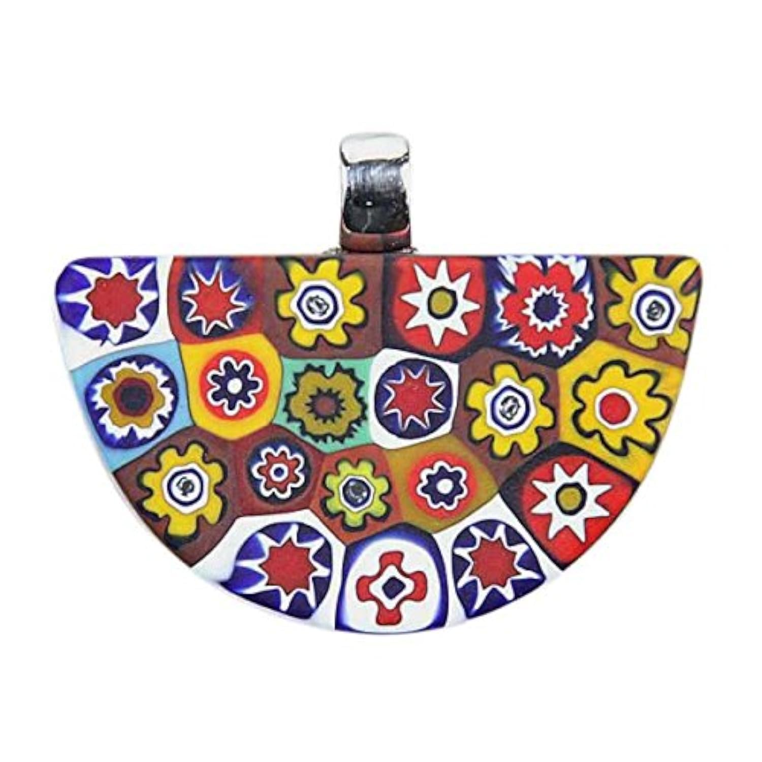 Pendentif Demi-Cercle Splash Millefiori un cadeau d'exception unique - 4