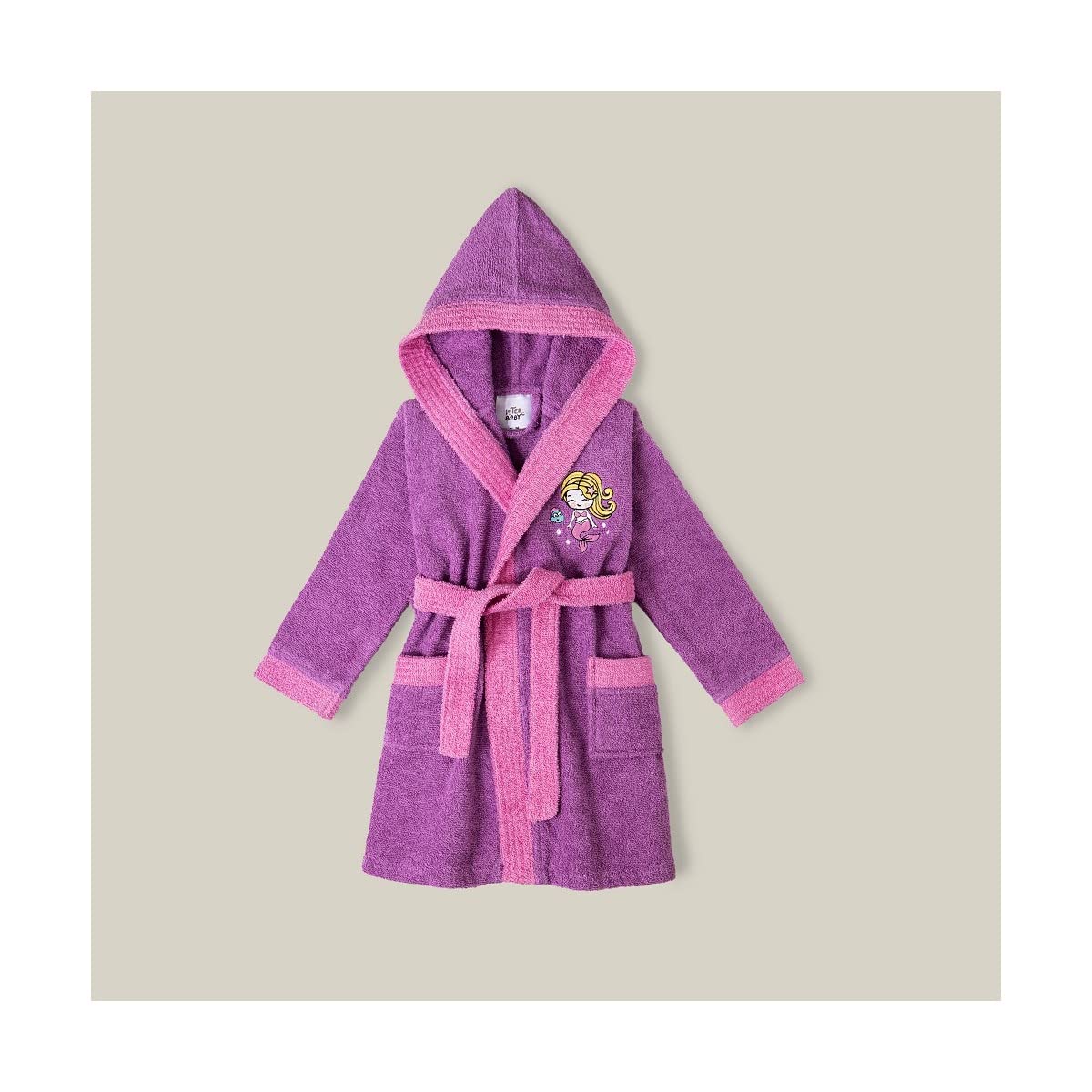 Rosa Kinder Bademantel 2-4 Jahre - 100% Baumwolle Frottee Mit Kapuze OEKO-TEX