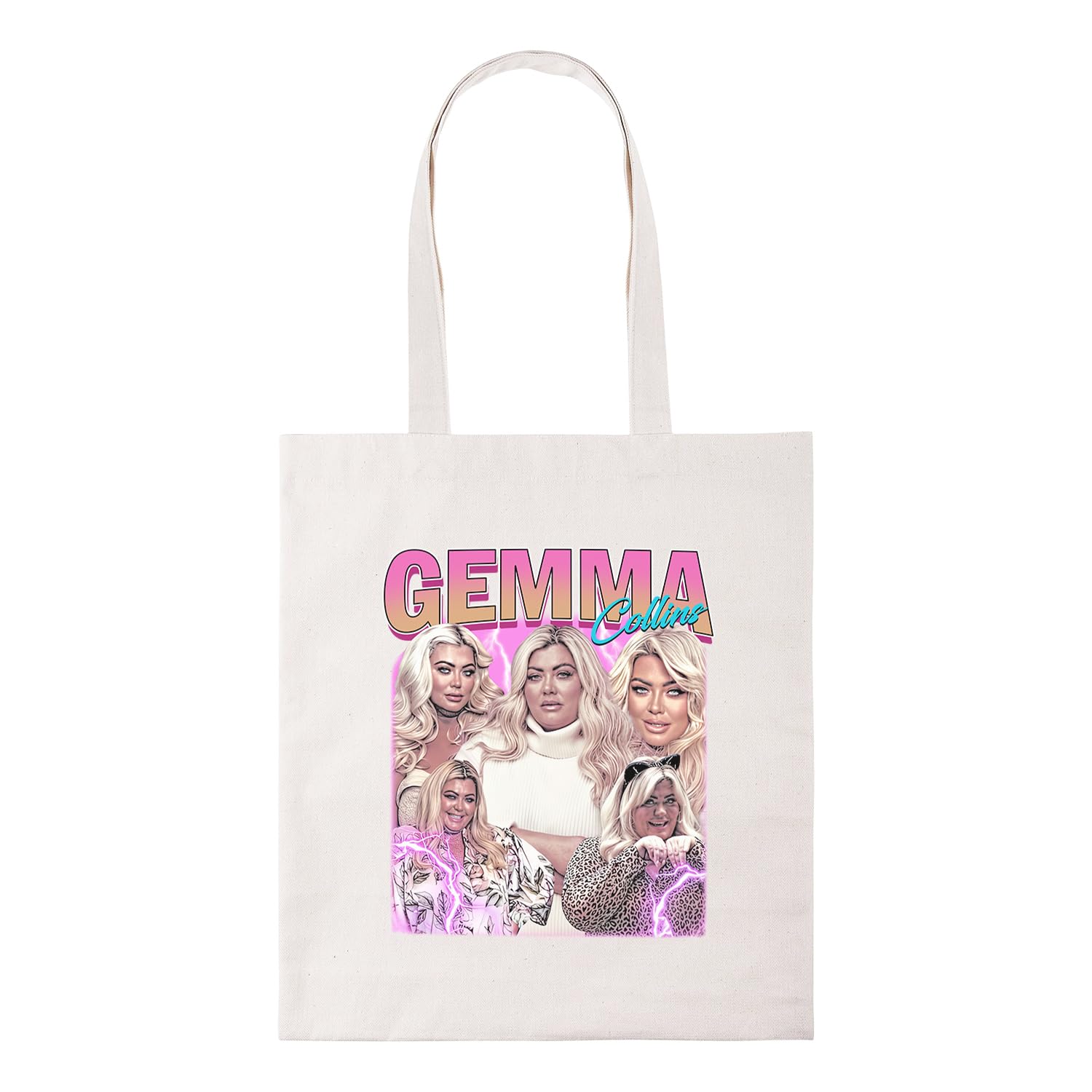 Taylor Brown Vintage retro 90s bootleg Gemma Collins, meme novelty british comedy humour tote bag cotton shopper shopping rreusable bags