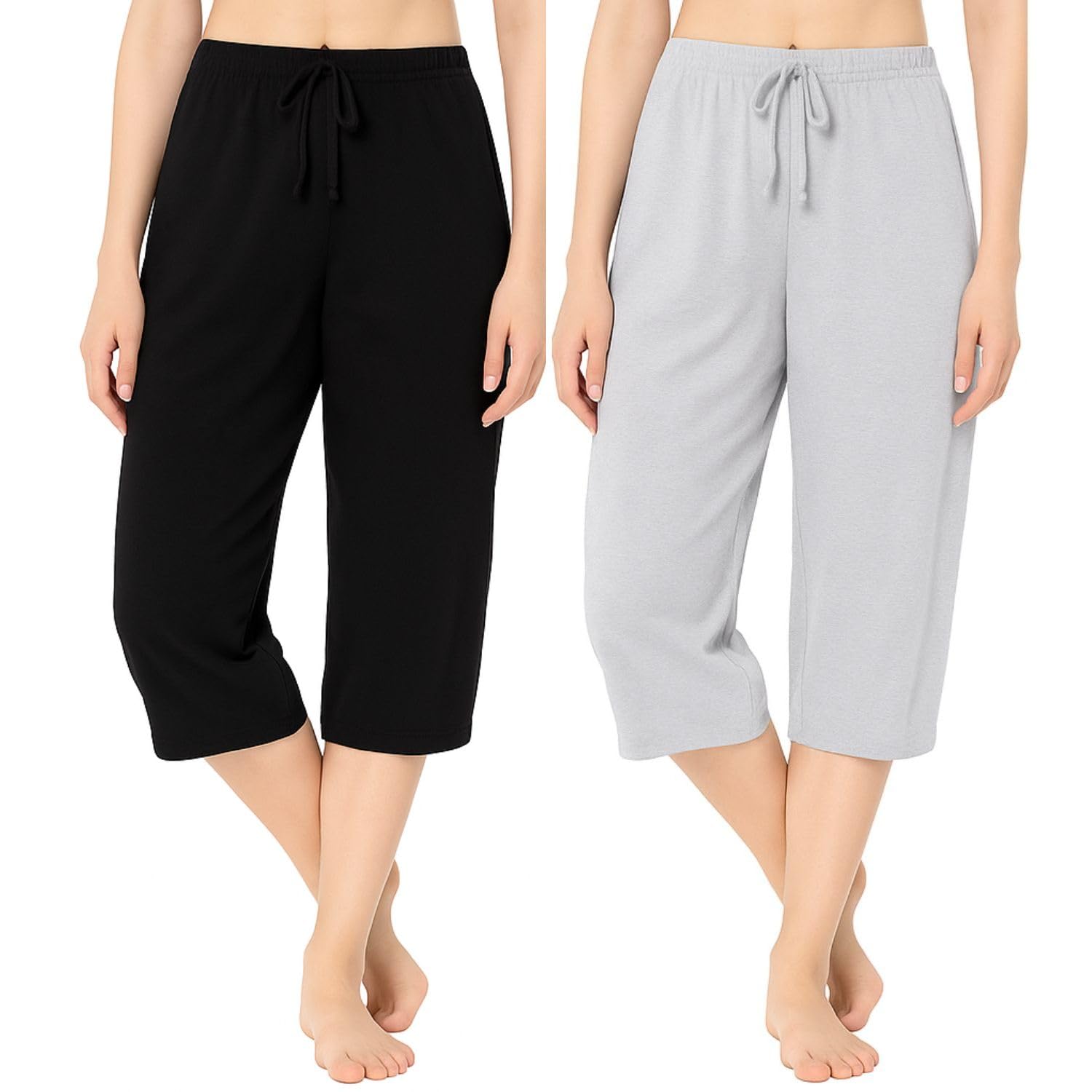 Womens Loosefit Capri Black,Grey 2Pack-picture-21