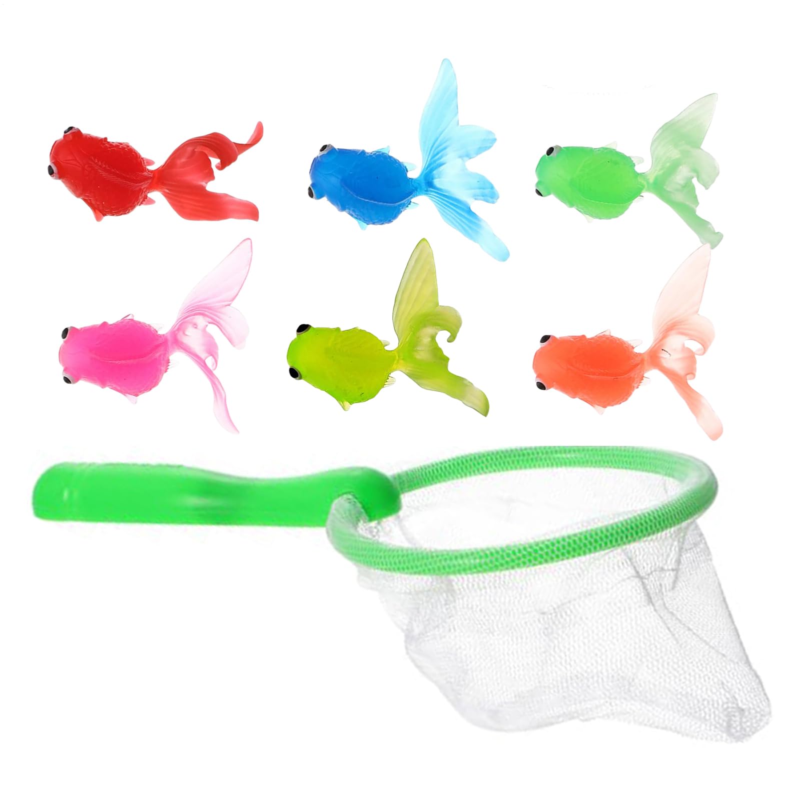 Baby Bath Toy Kids Fishing Game Set With 6 Goldfishs And 1 Net Scoop, Children's Water Toy Bathtub Pool Toys For Boy And Girl